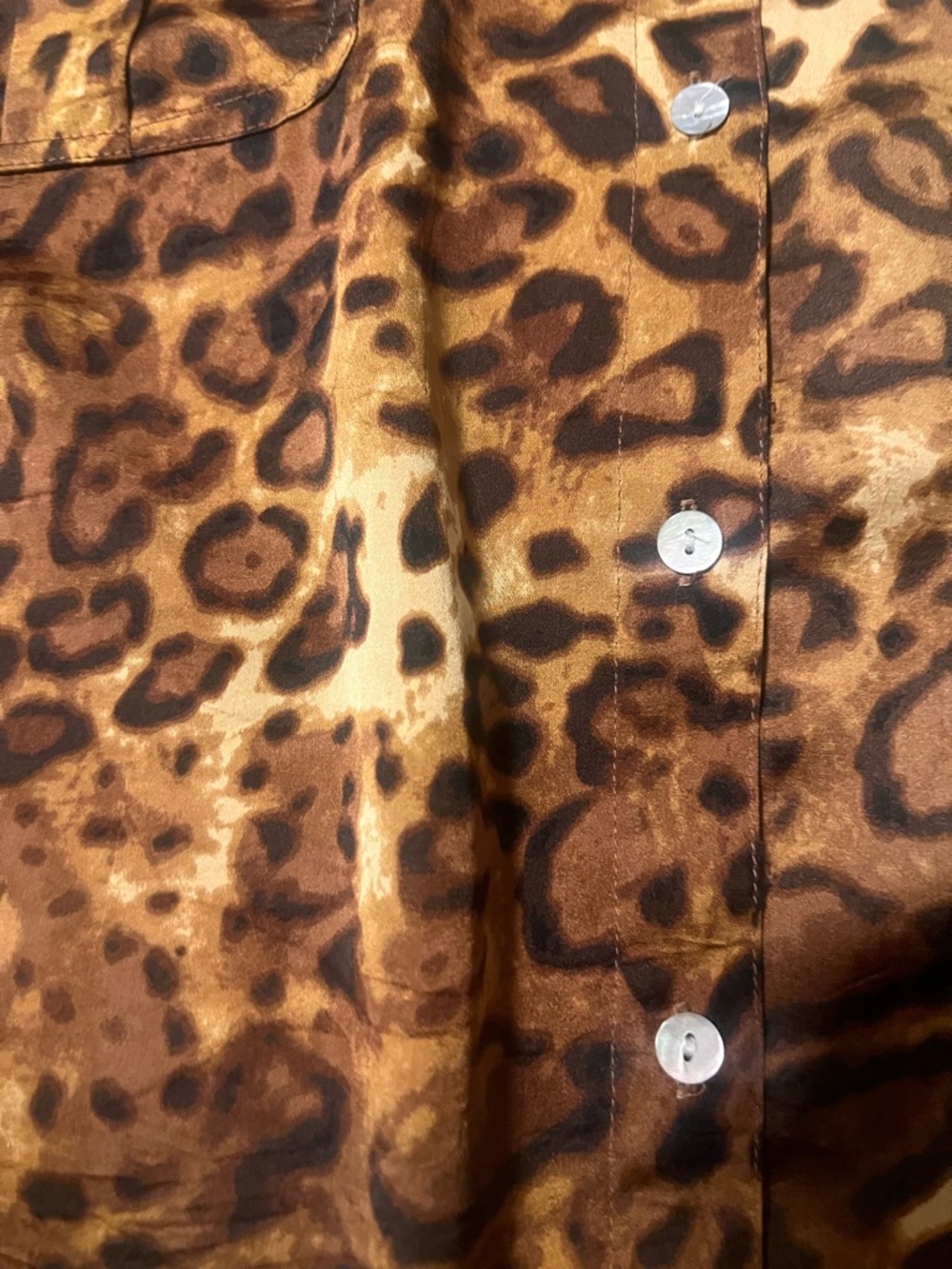Ruby Rd. Leopard Print Satin Crop Jacket - Brown - Picture 5 of 5